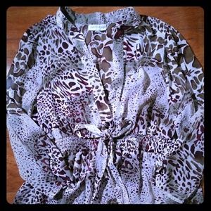 Women's leopard print blouse size L